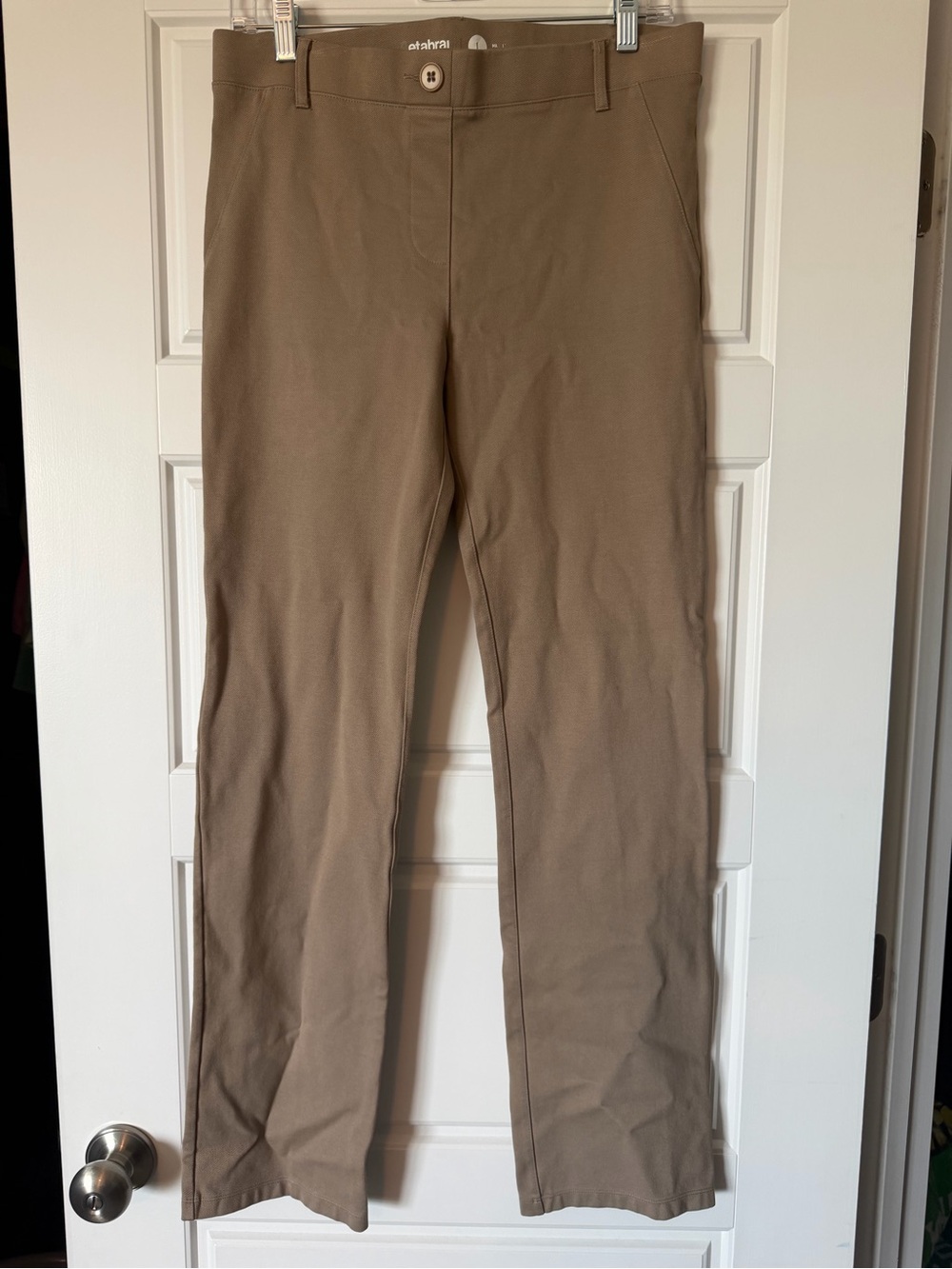 Betabrand Khaki Straight-Leg Pants